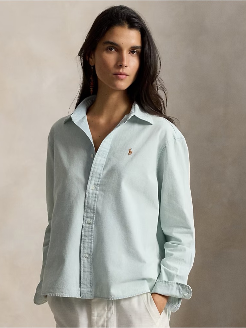 Ralph Lauren Cropped Boxy Chambray Shirt